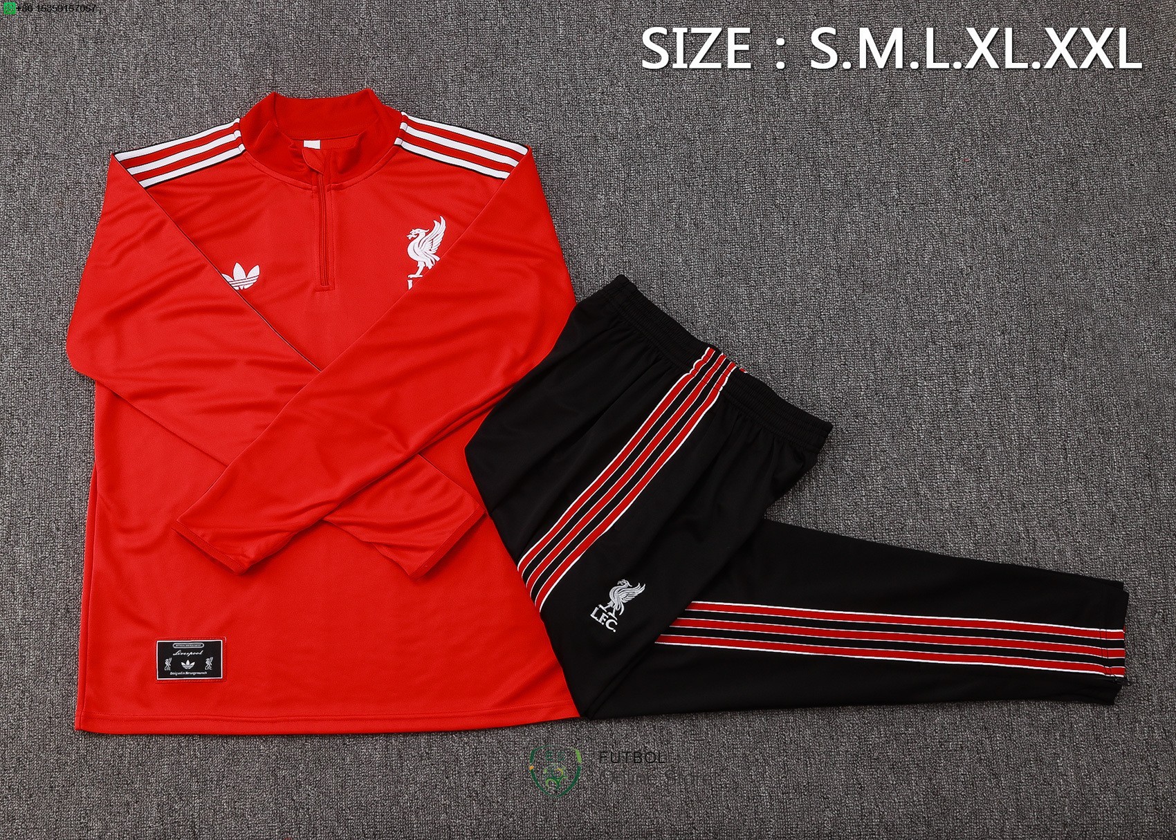 Conjunto Completo Sudadera Entrenamiento Liverpool 25/2026 Rojo Negro
