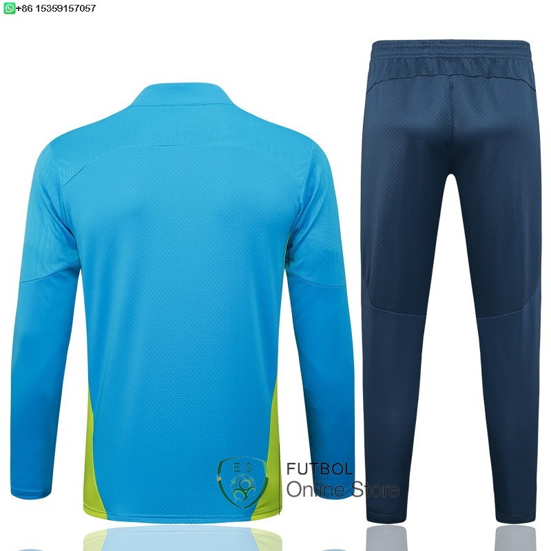 Conjunto Completo Sudadera Entrenamiento Manchester City 24/2025 Azul Gris