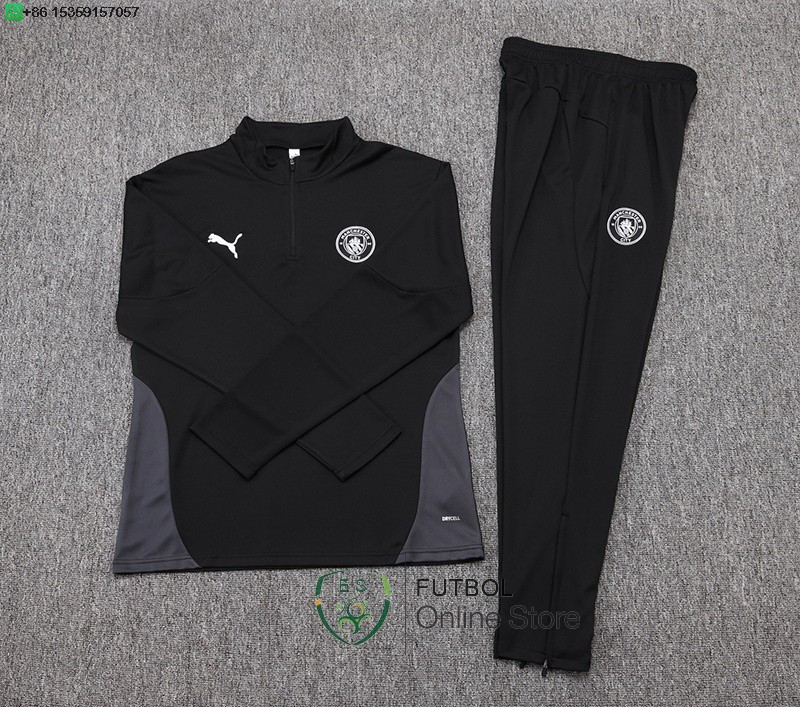 Conjunto Completo Sudadera Entrenamiento Manchester City 25/2026 Negro