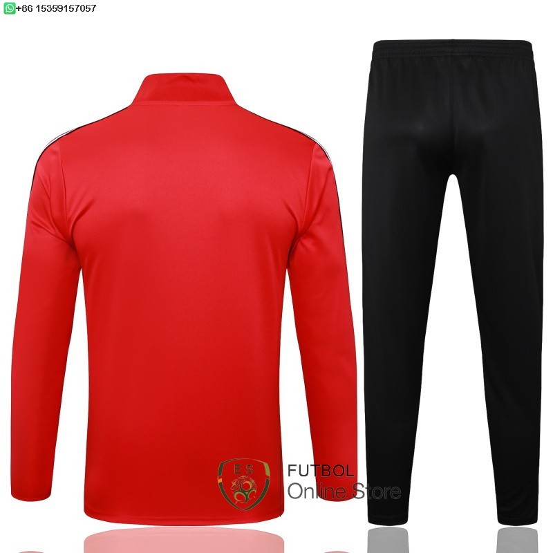 Conjunto Completo Sudadera Entrenamiento Manchester United 25/2026 Rojo Negro