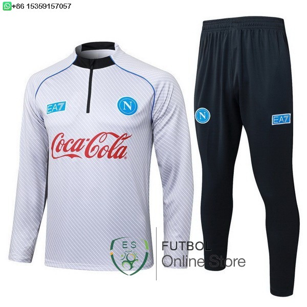 Conjunto Completo Sudadera Entrenamiento Napoli 25/2026 Blanco Negro