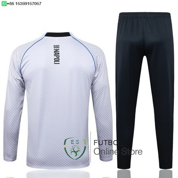 Conjunto Completo Sudadera Entrenamiento Napoli 25/2026 Blanco Negro