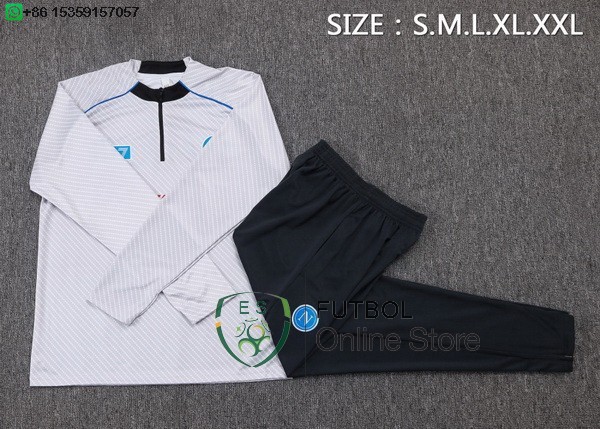 Conjunto Completo Sudadera Entrenamiento Napoli 25/2026 Blanco Negro