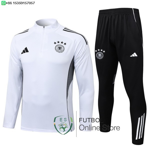 Conjunto Completo Sudadera Entrenamiento Ninos Alemania 2025 Blanco I Negro