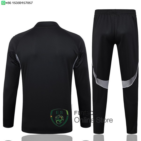 Conjunto Completo Sudadera Entrenamiento Ninos Alemania 2025 Negro Blanco