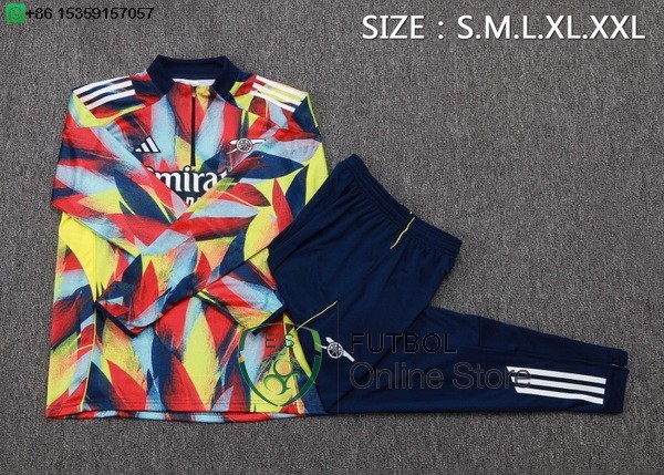 Conjunto Completo Sudadera Entrenamiento Ninos Arsenal 25/2026 Amarillo Azul