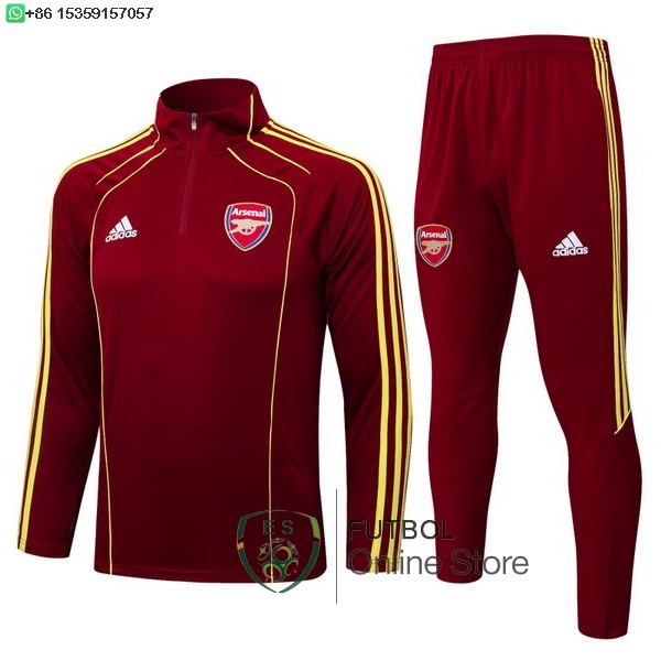 Conjunto Completo Sudadera Entrenamiento Ninos Arsenal 25/2026 Rojo Amarillo