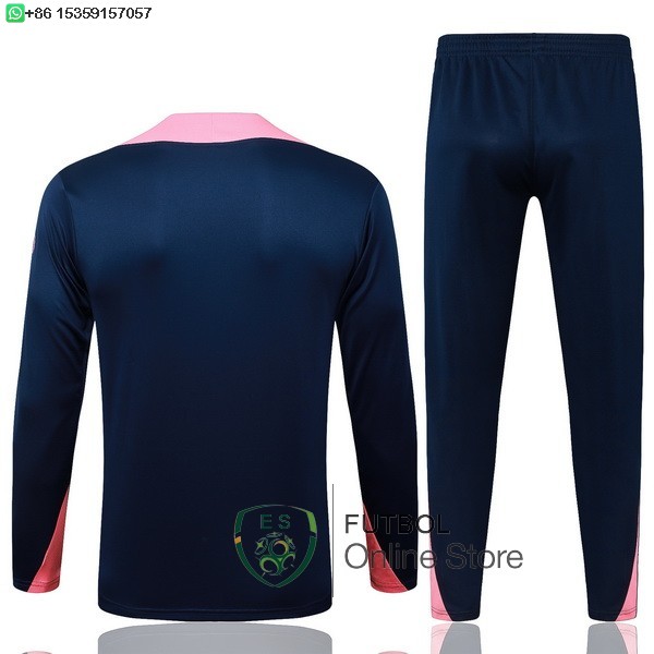 Conjunto Completo Sudadera Entrenamiento Ninos Barcelona 25/2026 Azul Marino I Rosa