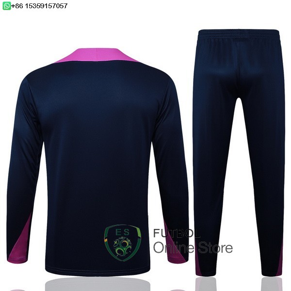 Conjunto Completo Sudadera Entrenamiento Ninos Barcelona 25/2026 Azul Marino Purpura