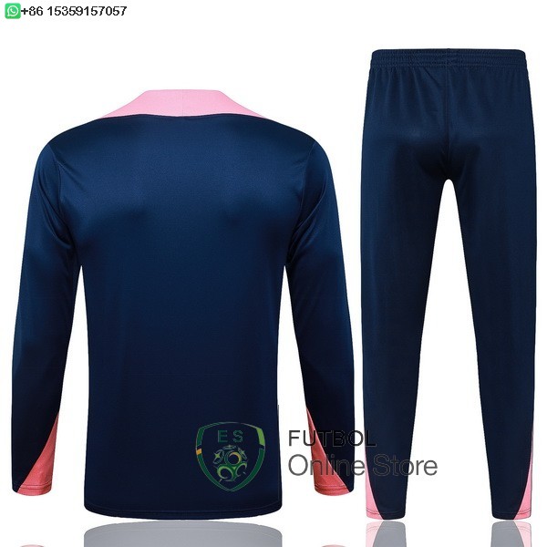 Conjunto Completo Sudadera Entrenamiento Ninos Barcelona 25/2026 Azul Marino Rosa
