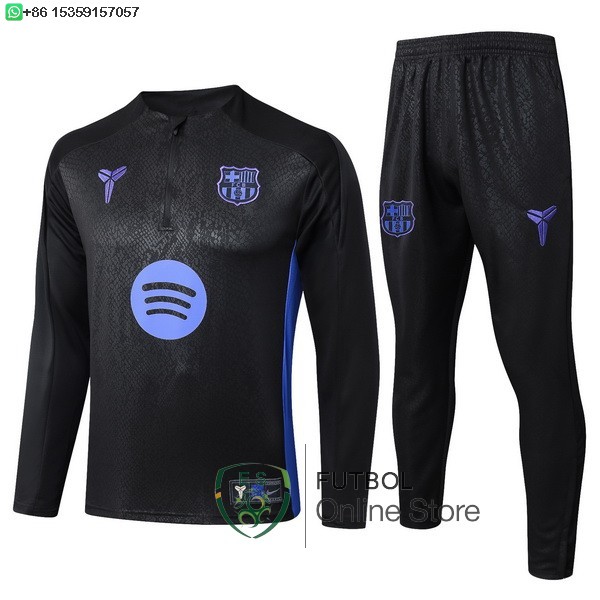 Conjunto Completo Sudadera Entrenamiento Ninos Barcelona 25/2026 Negro I Purpura