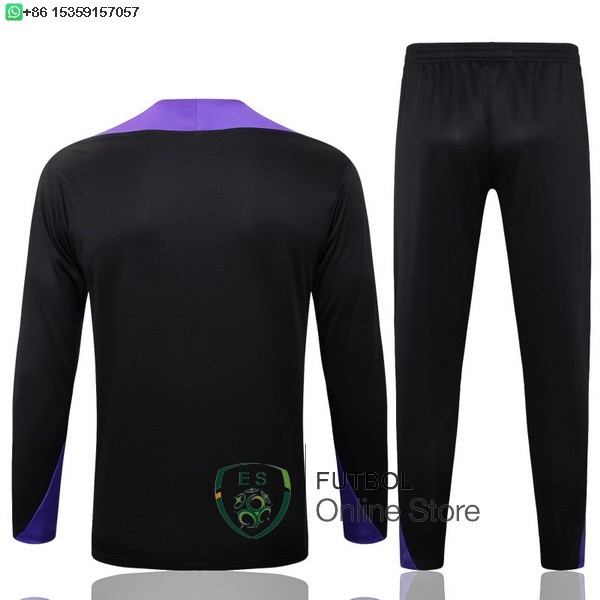Conjunto Completo Sudadera Entrenamiento Ninos Barcelona 25/2026 Negro Purpura
