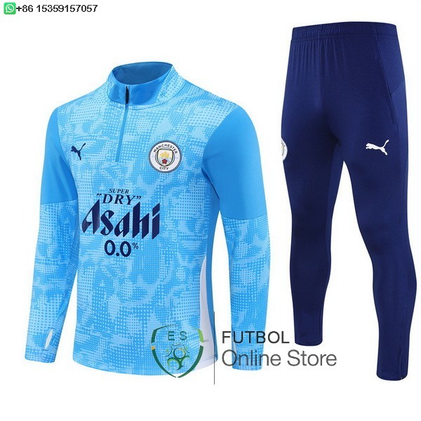 Conjunto Completo Sudadera Entrenamiento Ninos Manchester City 25/2026 Azul