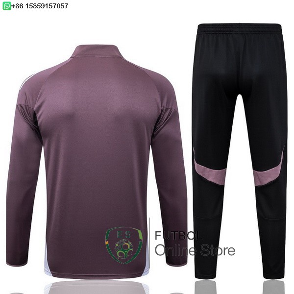 Conjunto Completo Sudadera Entrenamiento Ninos Manchester United 25/2026 Purpura Negro