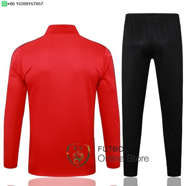 Conjunto Completo Sudadera Entrenamiento Ninos Manchester United 25/2026 Rojo Negro