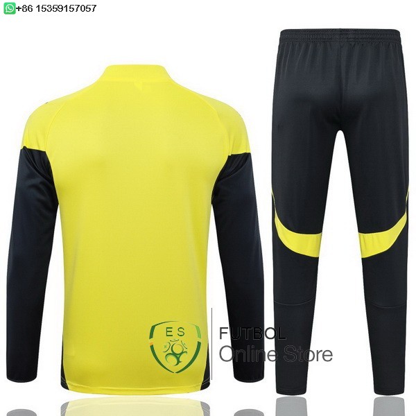 Conjunto Completo Sudadera Entrenamiento Ninos Real Madrid 25/2026 Amarillo Negro