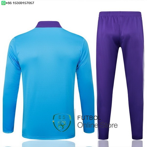 Conjunto Completo Sudadera Entrenamiento Ninos Real Madrid 25/2026 Azul Purpura