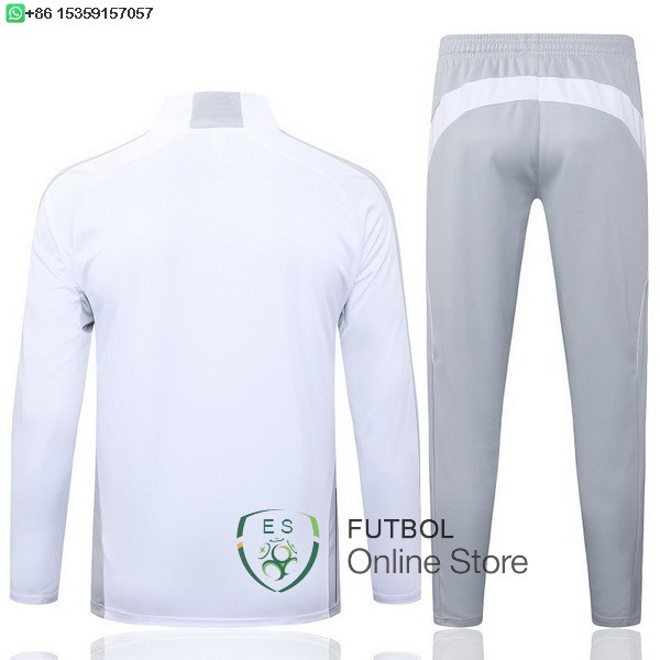 Conjunto Completo Sudadera Entrenamiento Ninos Real Madrid 25/2026 Blanco Gris