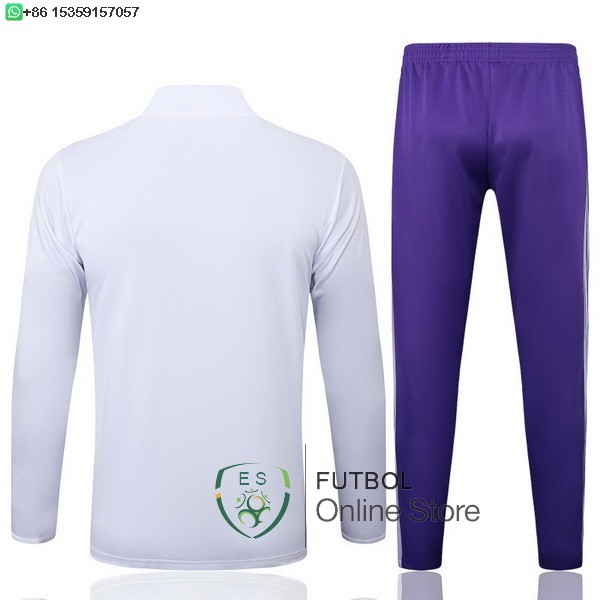 Conjunto Completo Sudadera Entrenamiento Ninos Real Madrid 25/2026 Blanco Purpura