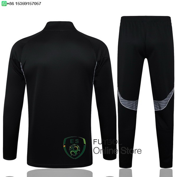 Conjunto Completo Sudadera Entrenamiento Ninos Real Madrid 25/2026 Negro I Blanco