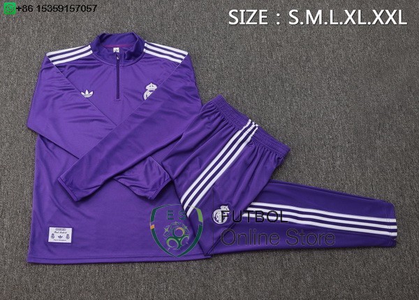 Conjunto Completo Sudadera Entrenamiento Ninos Real Madrid 25/2026 Purpura