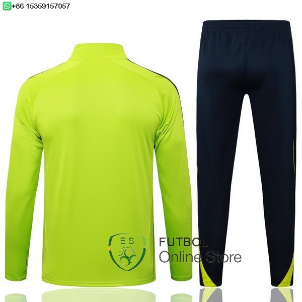 Conjunto Completo Sudadera Entrenamiento Ninos Real Madrid 25/2026 Verde Negro