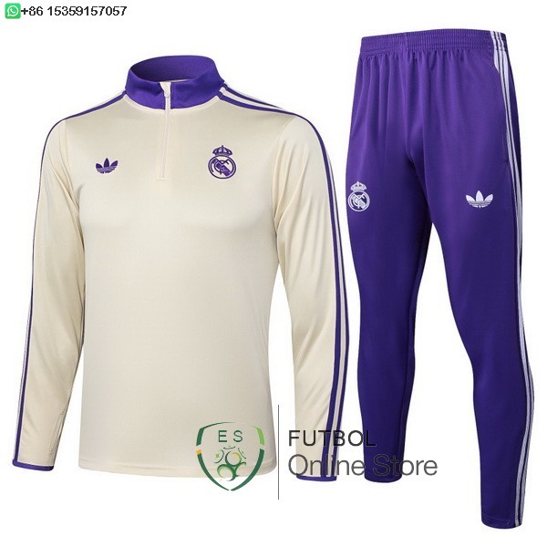 Conjunto Completo Sudadera Entrenamiento Real Madrid 25/2026 Amarillo Purpura Conjunto Completo Sudadera Entrenamiento Real Madrid 25/2026 Amarillo Purpura