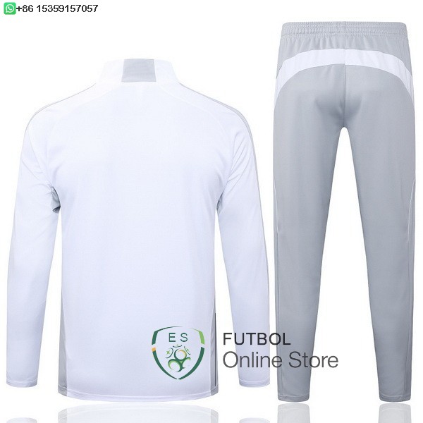 Conjunto Completo Sudadera Entrenamiento Real Madrid 25/2026 Blanco Gris