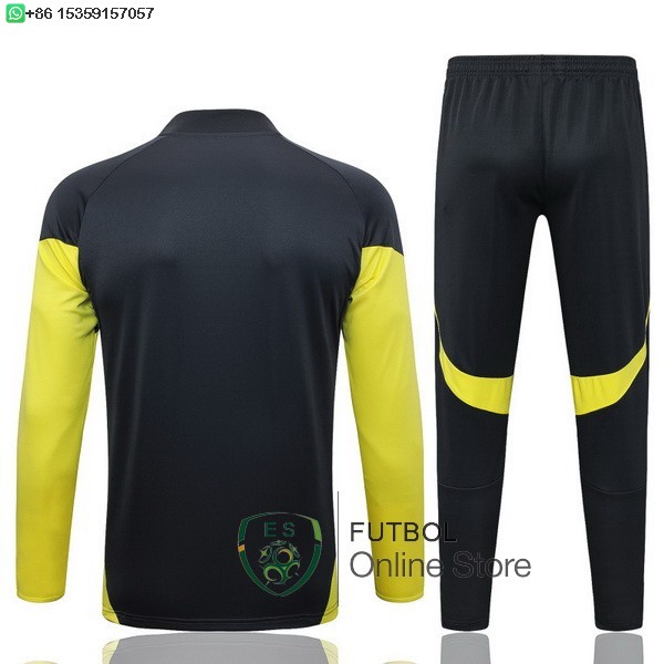Conjunto Completo Sudadera Entrenamiento Real Madrid 25/2026 Gris Amarillo