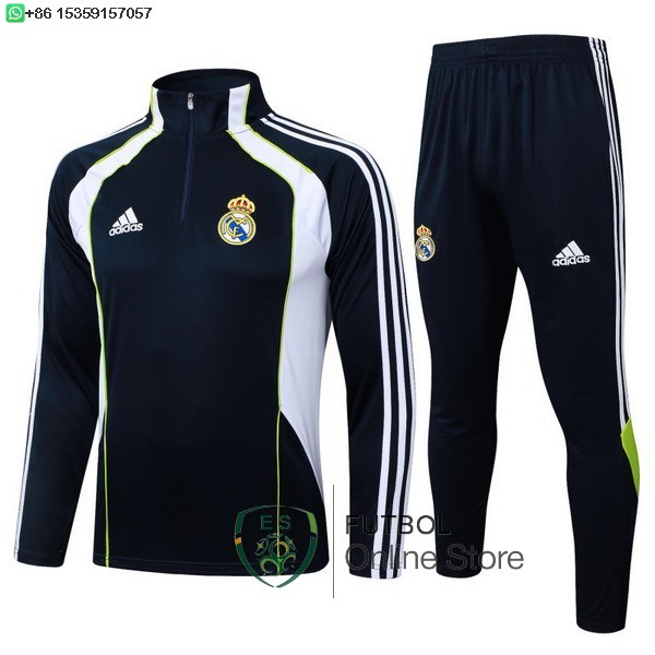 Conjunto Completo Sudadera Entrenamiento Real Madrid 25/2026 Negro Blanco Conjunto Completo Sudadera Entrenamiento Real Madrid 25/2026 Negro Blanco
