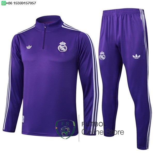 Conjunto Completo Sudadera Entrenamiento Real Madrid 25/2026 Purpura Conjunto Completo Sudadera Entrenamiento Real Madrid 25/2026 Purpura