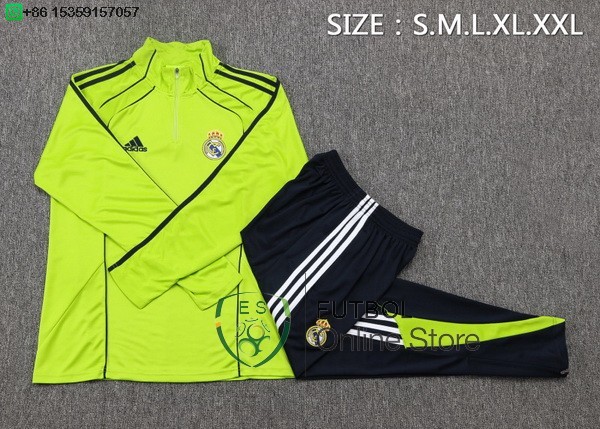 Conjunto Completo Sudadera Entrenamiento Real Madrid 25/2026 Verde Negro
