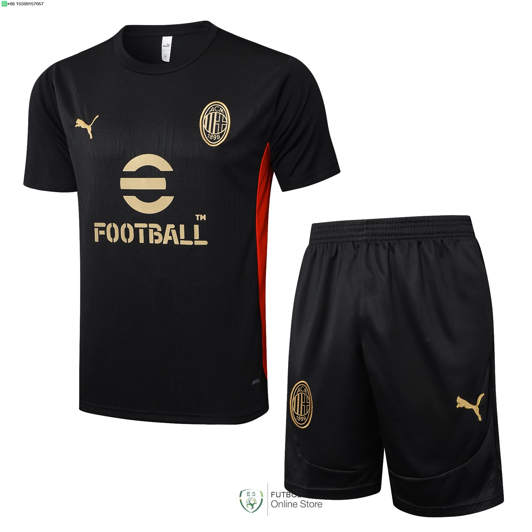 Entrenamiento Conjunto Completo AC Milan 24/2025 Negro II Rojo