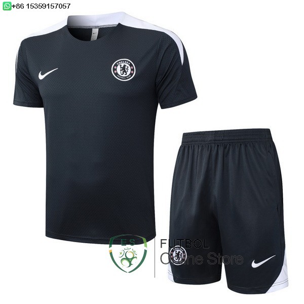 Entrenamiento Conjunto Completo Chelsea 25/2026 Gris Blanco