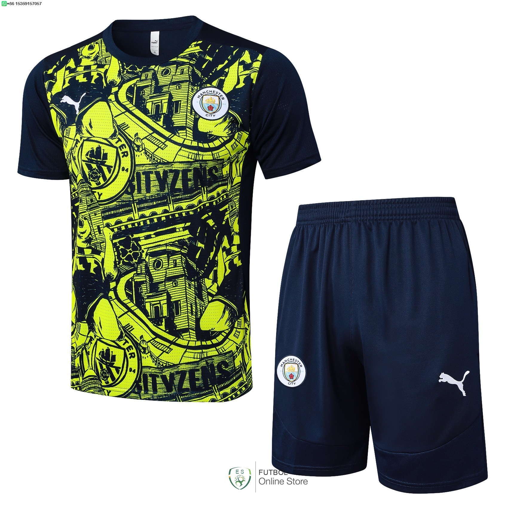 Entrenamiento Conjunto Completo Manchester City 24/2025 Verde Azul Marino