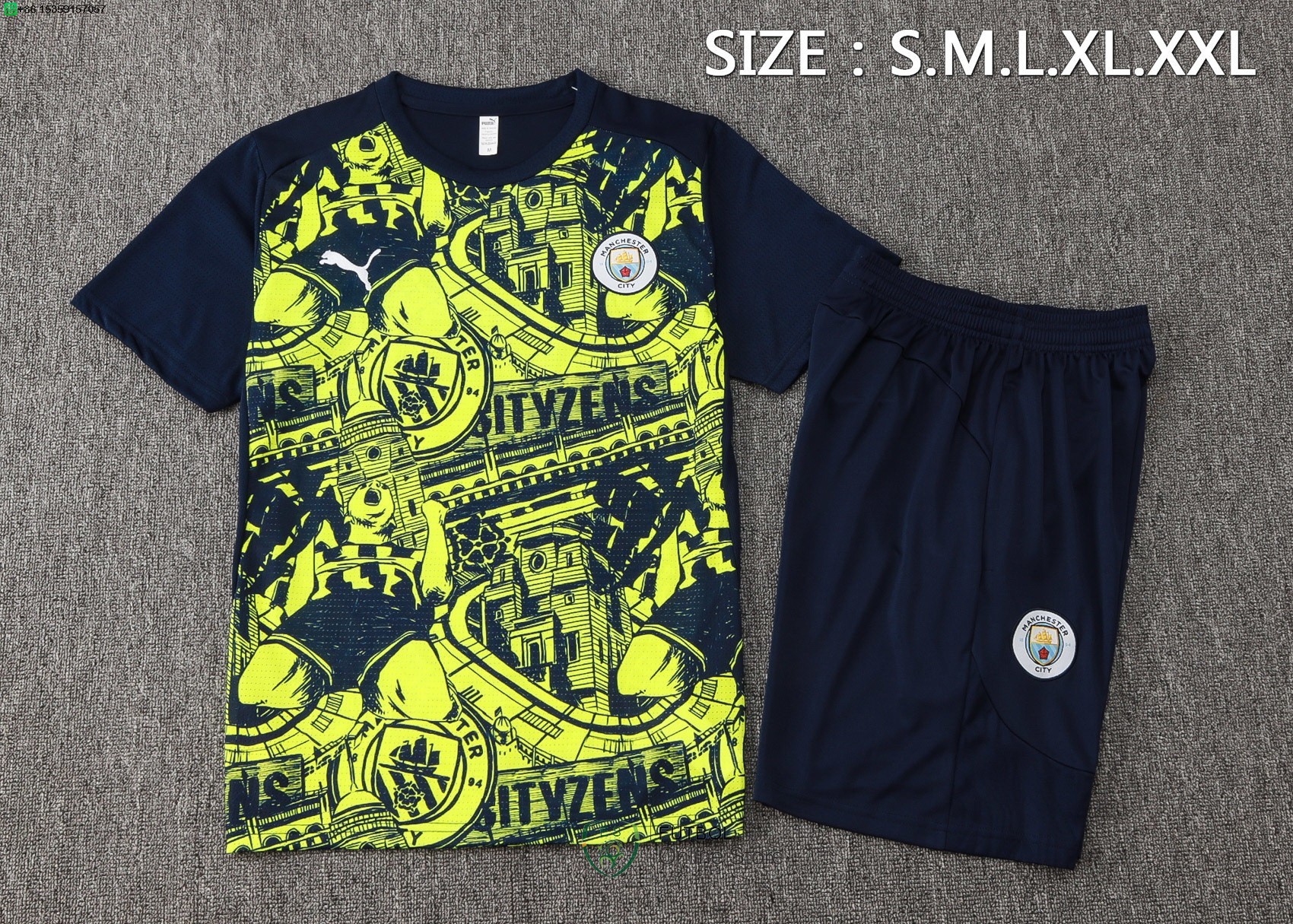 Entrenamiento Conjunto Completo Manchester City 24/2025 Verde Azul Marino