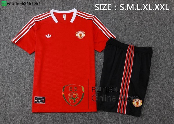 Entrenamiento Conjunto Completo Manchester United 25/2026 Rojo Negro