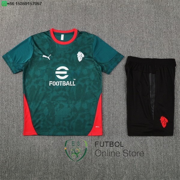 Entrenamiento Conjunto Completo Ninos AC Milan 25/2026 Verde Negro
