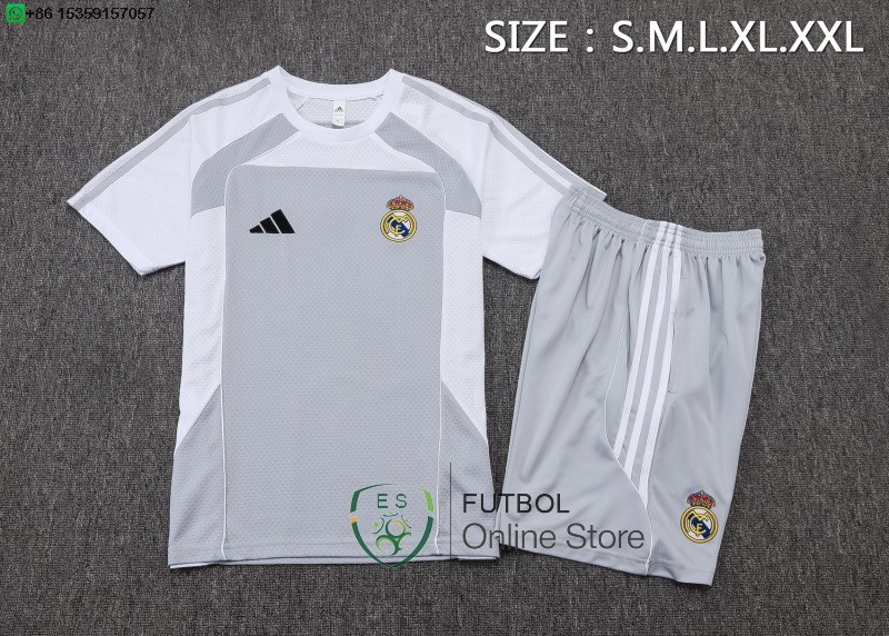 Entrenamiento Conjunto Completo Real Madrid 25/2026 Gris Blanco