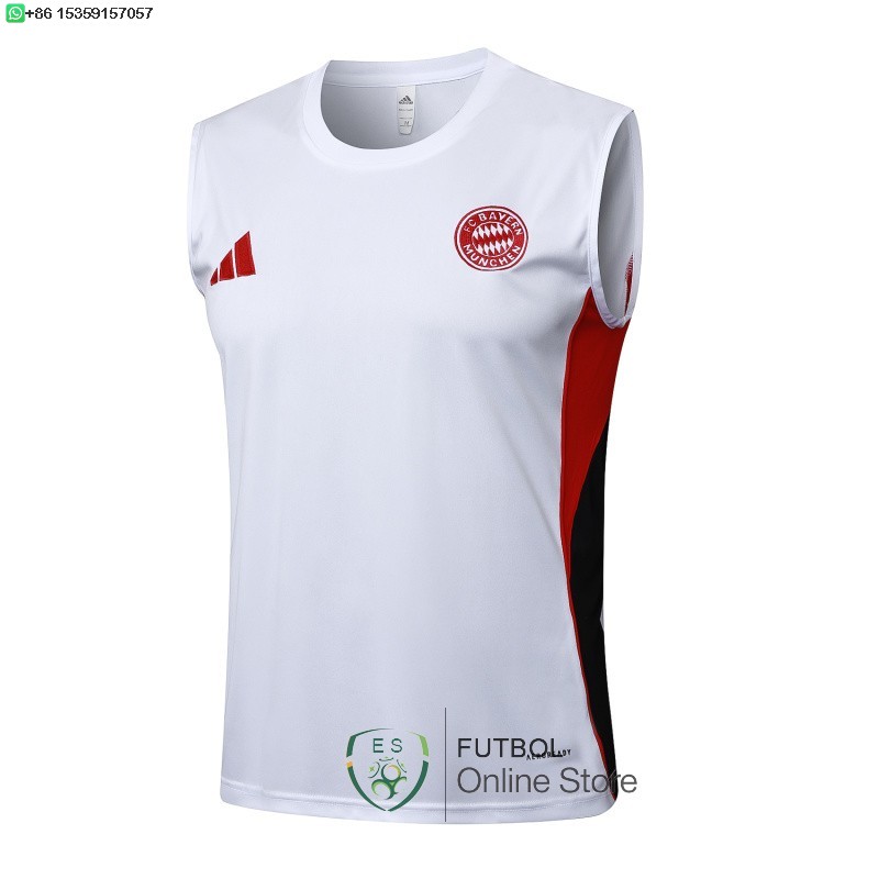 Entrenamiento Sin Mangas Bayern Munich 25/2026 Blanco Rojo Negro