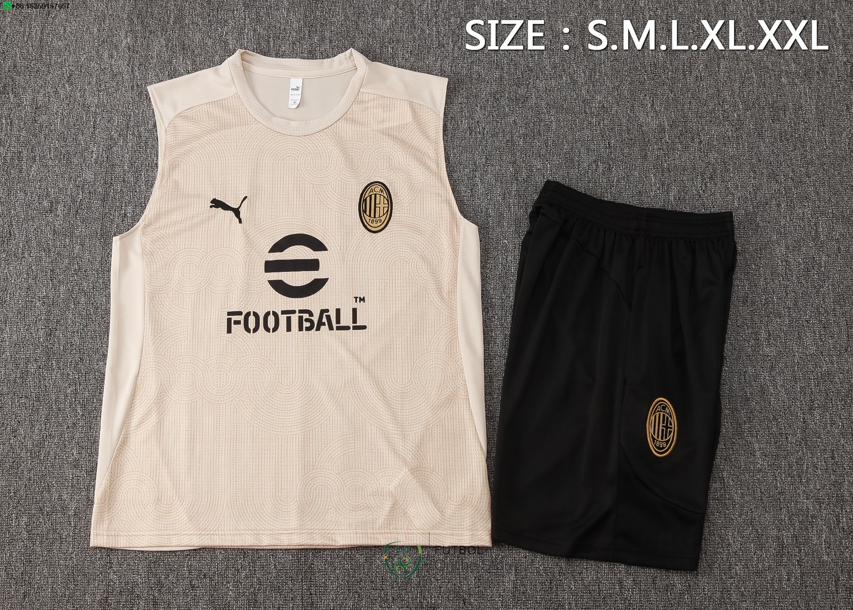 Entrenamiento Sin Mangas Conjunto Completo AC Milan 24/2025 Amarillo Negro