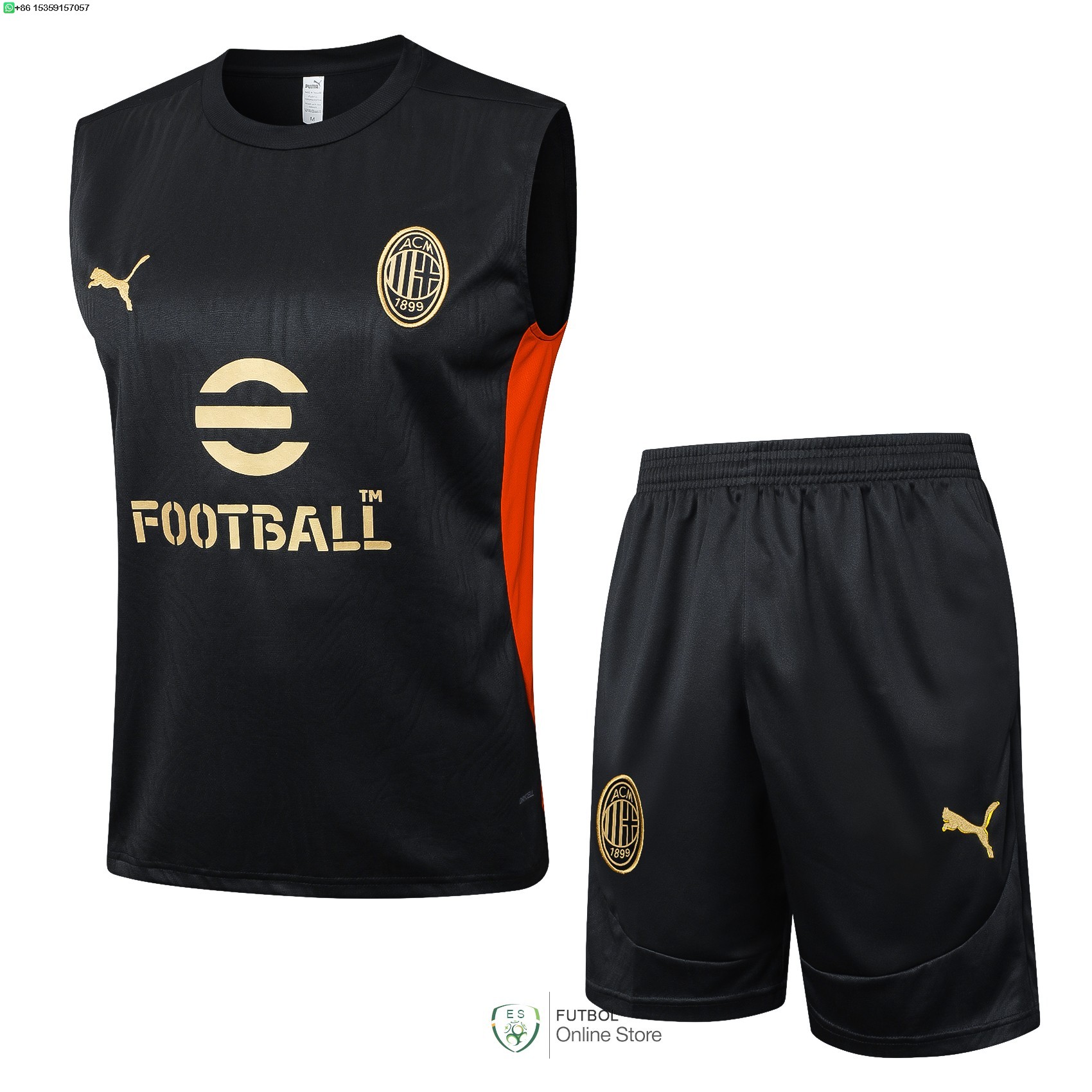 Entrenamiento Sin Mangas Conjunto Completo AC Milan 24/2025 Negro Rojo