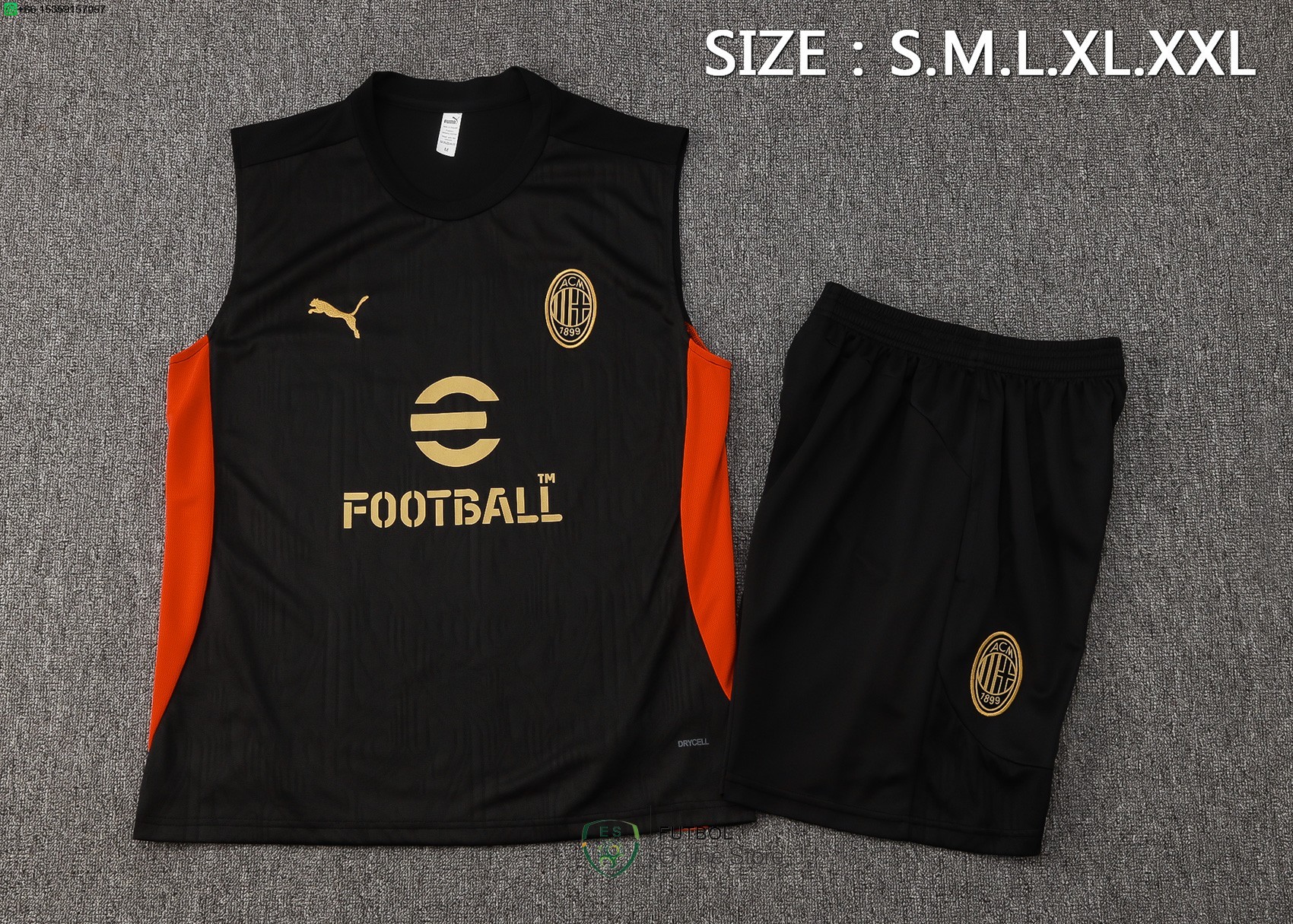 Entrenamiento Sin Mangas Conjunto Completo AC Milan 24/2025 Negro Rojo