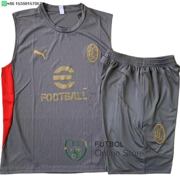 Entrenamiento Sin Mangas Conjunto Completo AC Milan 25/2026 Gris Rojo