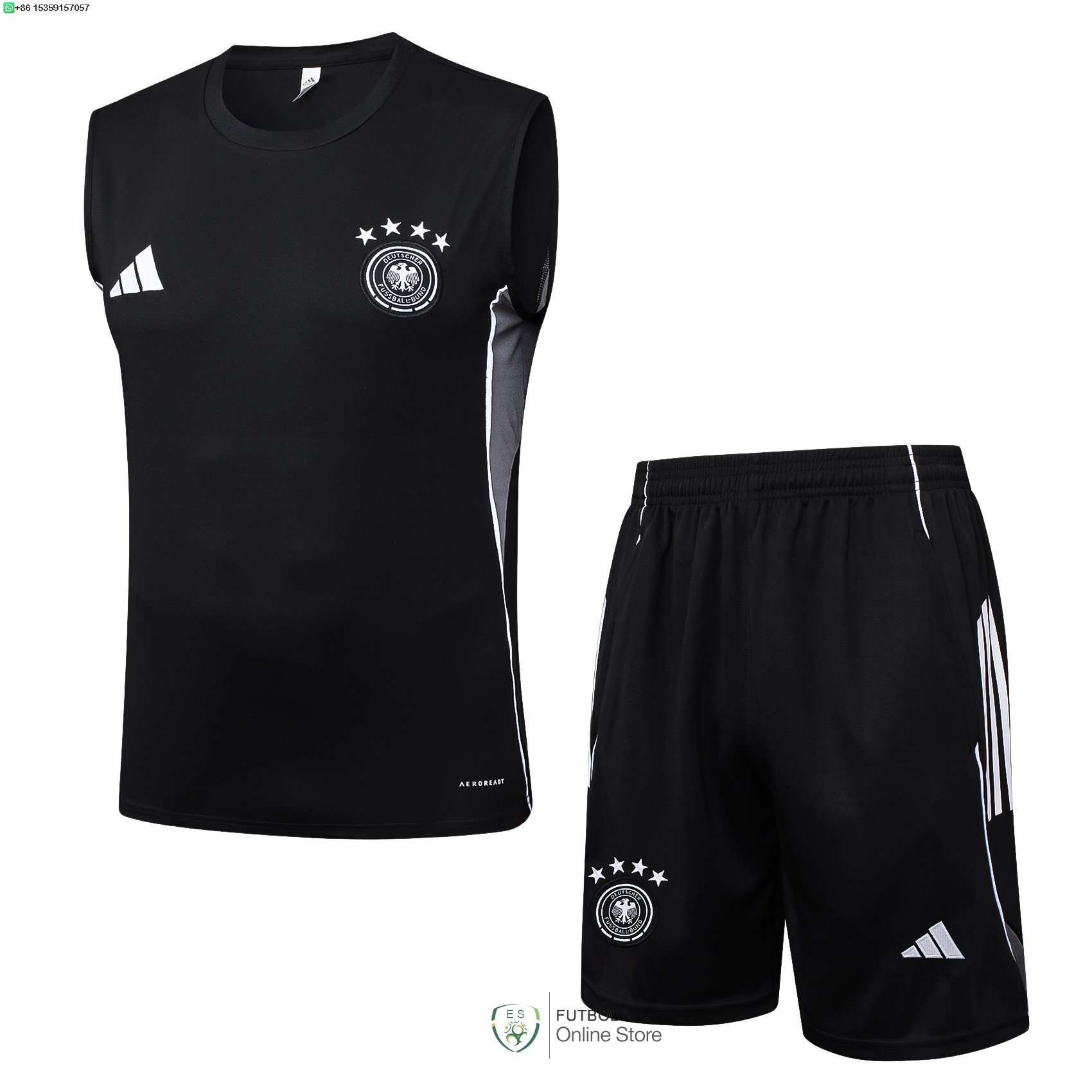 Entrenamiento Sin Mangas Conjunto Completo Alemania 2025 Negro Entrenamiento Sin Mangas Conjunto Completo Alemania 2025 Negro