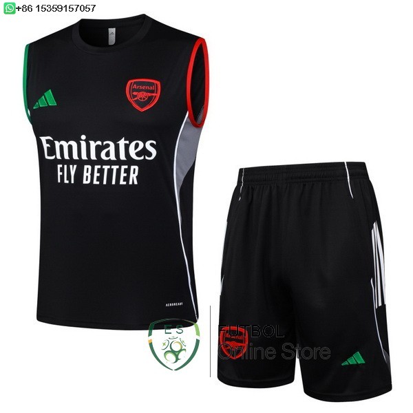 Entrenamiento Sin Mangas Conjunto Completo Arsenal 25/2026 Negro Rojo