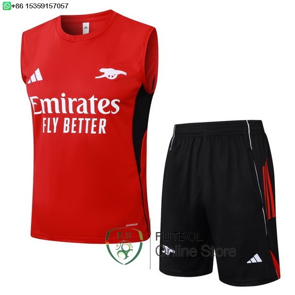 Entrenamiento Sin Mangas Conjunto Completo Arsenal 25/2026 Rojo Negro
