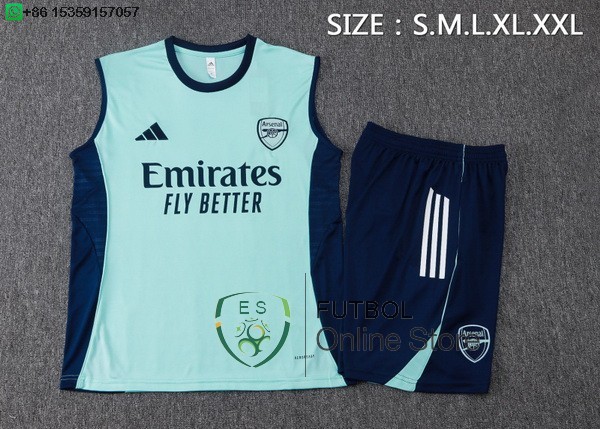 Entrenamiento Sin Mangas Conjunto Completo Arsenal 25/2026 Verde Claro Azul