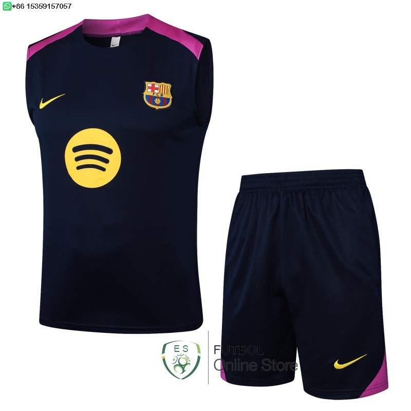 Entrenamiento Sin Mangas Conjunto Completo Barcelona 25/2026 Azul Marino Purpura