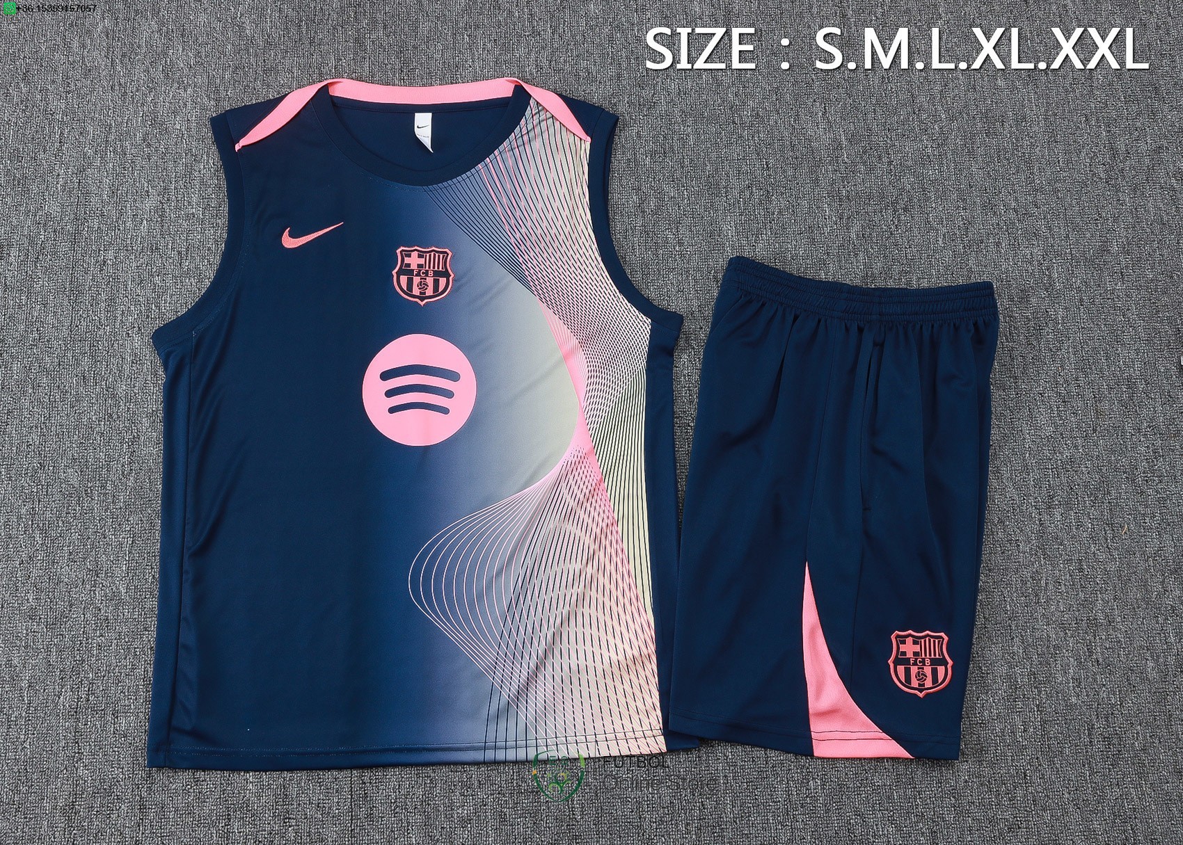 Entrenamiento Sin Mangas Conjunto Completo Barcelona 25/2026 Azul Rosa